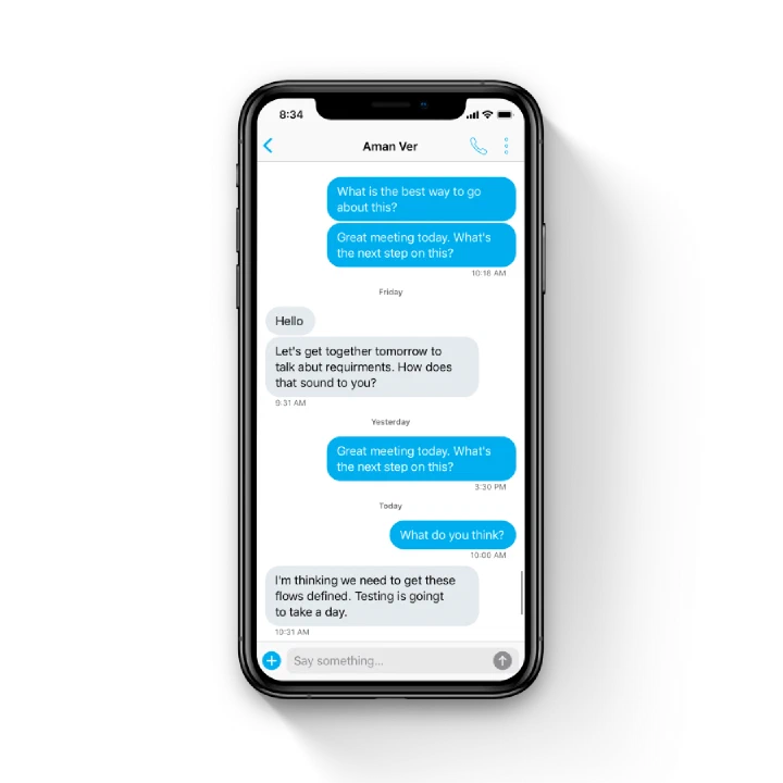 Mobile 10 chat thread light